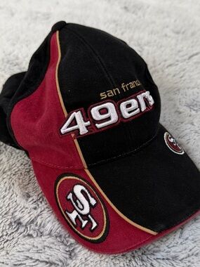 San Francisco 49ers Reebok NFL Pro Line Vintage Adjustable Cap Hat Red Black